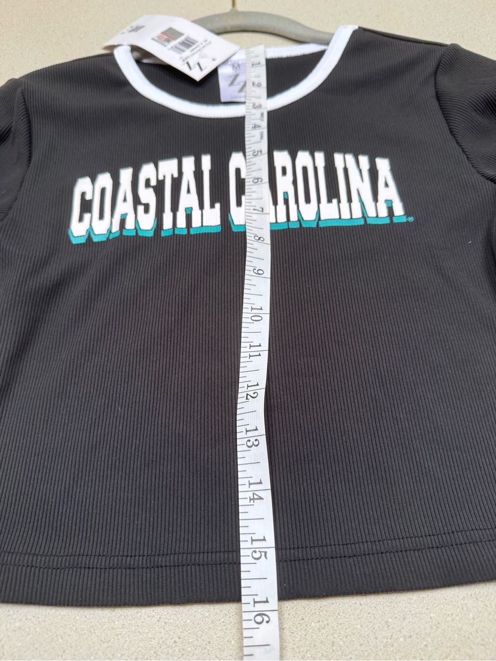 Zoozatz Coastal Carolina Black Ringer Crop Tee - Picture 9 of 9